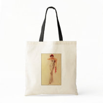 Vintage Retro Alberto Vargas Pin Up Girl Tote Bag