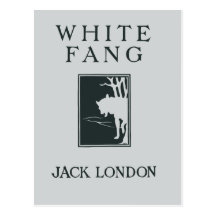 Vintage retro book cover White Fang Jack London Post Cards