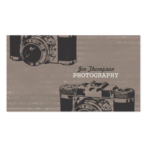 Vintage Retro Camera Professional Photographer Business Cards (front side)