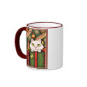 Vintage / Retro Christmas Kitty Cat Coffee Mug