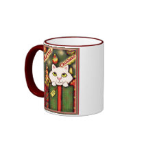Vintage / Retro Christmas Kitty Cat Coffee Mug by jamiecreates1 Vintage / Retro Christmas Kitty Cat Coffee Mug