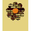 vintage retro flower brick t-shirts