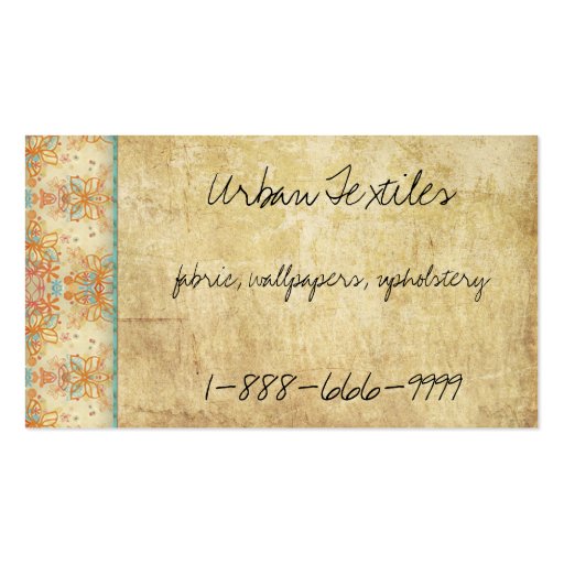 Vintage Retro Flowers Business Cards (front side)