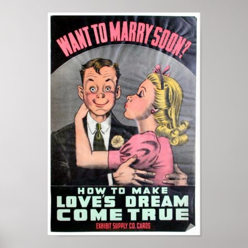 Vintage Retro Funny Humor Love Relationship Poster Posters