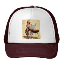 Vintage Retro Gil Elvgren Barbeque Pin up girl Hats