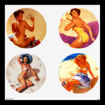 Vintage Retro Gil Elvgren Beach Summer Pinup Girls Room Decal