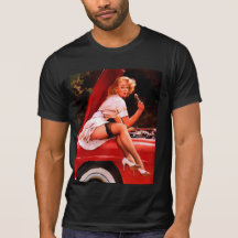 Vintage Retro Gil Elvgren Car Mechanic Pinup Girl Shirts