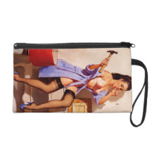 Vintage Retro Gil Elvgren Decorator Pin Up Girl Wristlet