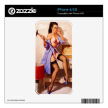 Vintage Retro Gil Elvgren Decorator Pin Up Girl iPhone 4S Skins