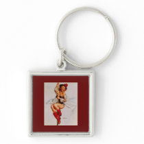 Vintage Retro Gil Elvgren Firefighter Pin Up Girl Keychain