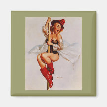 Vintage Retro Gil Elvgren Firefighter Pin Up Girl Refrigerator Magnets