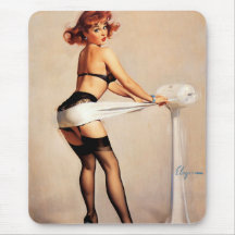Vintage Retro Gil Elvgren Fitness Pinup Girl Mousepads