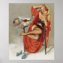 Vintage Retro Gil Elvgren Glamor Pin Up Girl Print