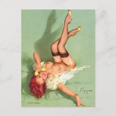  Girls on Vintage Retro Gil Elvgren Pin Up Girl Cards Postcard From Zazzle Com