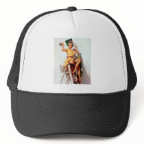 Vintage Retro Gil Elvgren Pin Up Girl Trucker Hats