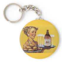 Vintage Retro Gil Elvgren Pin Up Girl Keychain