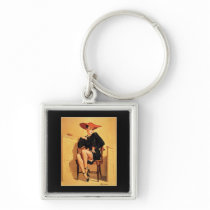 Vintage Retro Gil Elvgren Pin Up Girl Keychain