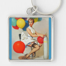 Vintage Retro Gil Elvgren Pin Up Girl Keychains