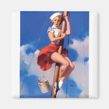 Vintage Retro Gil Elvgren Pin Up Girl Refrigerator Magnet