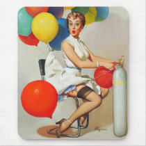 Vintage Retro Gil Elvgren Pin Up Girl Mouse Pad