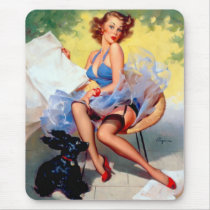 Vintage Retro Gil Elvgren Pin Up Girl Mousepads