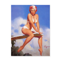 Vintage Retro Gil Elvgren Pin Up Girl Postcard
