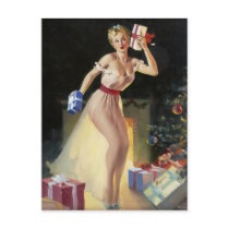 Vintage Retro Gil Elvgren Pin Up Girl Postcard