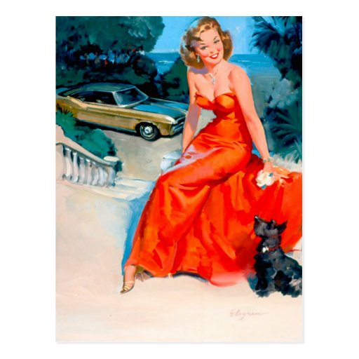 Vintage Retro Gil Elvgren Pin Up Girl Postcard Zazzle