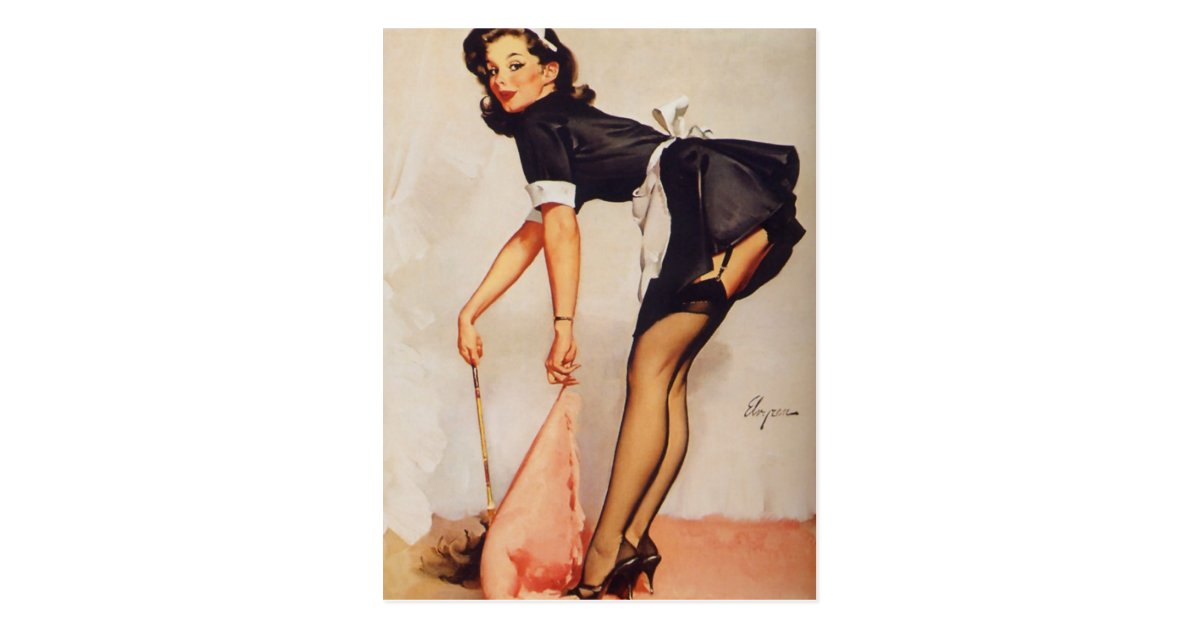 Vintage Retro Gil Elvgren Pin Up Girl Postcard Zazzle