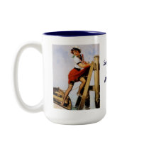 Vintage Retro Gil Elvgren Sailor Pin-up Girl Coffee Mugs