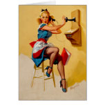 Vintage Retro Gil Elvgren telephone pin up Girl Greeting Cards