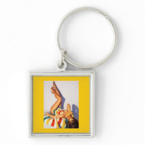 Vintage Retro Gil Elvgren telephone pin up Girl Keychain