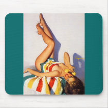 Vintage Retro Gil Elvgren telephone pin up Girl Mouse Pad