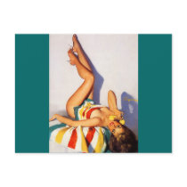 Vintage Retro Gil Elvgren telephone pin up Girl Post Cards