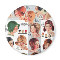 Vintage Retro Kitsch Women 20s Women's Hats Ad Refrigerator Magnet