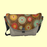 Vintage Retro Mod Flowers Messenger Bag messenger bags