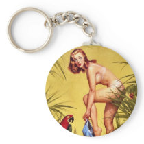Vintage Retro Pinup Art Gil Elvgren Pin Up Girl Keychain