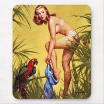 Vintage Retro Pinup Art Gil Elvgren Pin Up Girl Mouse Pads