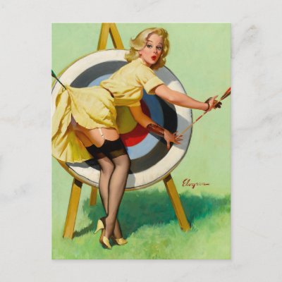 Pinup Painting on Vintage Retro Pinup Art Gil Elvgren Pin Up Girl Post Cards From Zazzle