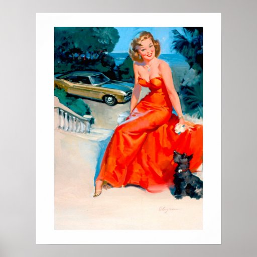 Vintage Retro Pinup Gil Elvgren Pin Up Girl Print Zazzle 6378