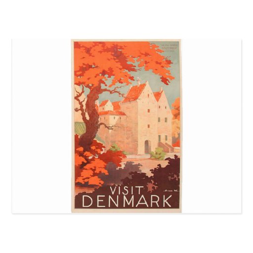 Vintage Retro Poster Visit Denmark Postcard Zazzle