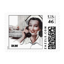 Vintage Retro Registered Nurse : RN Postage Stamps