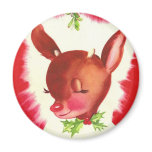 Vintage Retro Reindeer Refrigerator Magnet