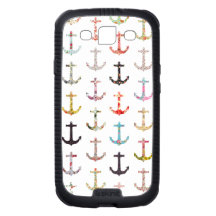 Vintage retro sailor girly floral nautical anchors samsung galaxy SIII cover