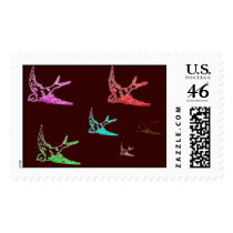 vintage retro sparrows postage