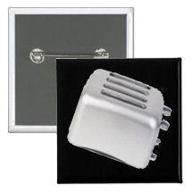 Vintage Retro Toaster Design - B&W Grey Pins