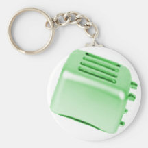 Vintage Retro Toaster Design - Green Keychain