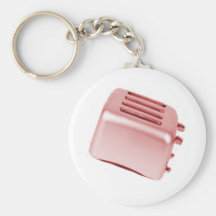 Vintage Retro Toaster Design - Red Keychains