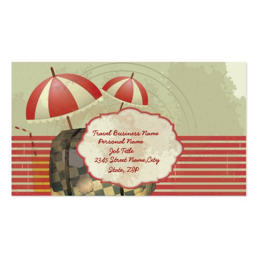 Vintage Retro Travel Agency Business Card (front side)