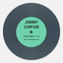 Vintage Retro Vinyl Record Text Template Sticker